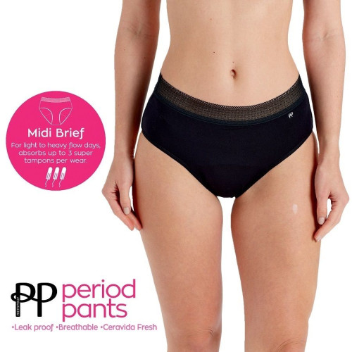 Менструальные трусы-брифы Period Pants (черный|XL)