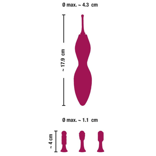 Ярко-розовый клиторальный вибратор с 3 насадками Spot Vibrator with 3 Tips - 17,9 см. (ярко-розовый)