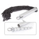 Серебристо-черная металлическая плеть с рукоятью-елочкой - 56 см. (серебристый с черным)