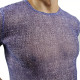 Облегающая футболка с рисунком-ячейками (фиолетовый|L)
