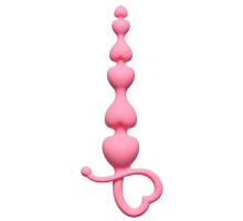 Розовая анальная цепочка Begginers Beads - 18 см. (розовый)