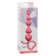 Розовая анальная цепочка Begginers Beads - 18 см. (розовый)