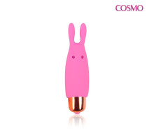 Маленький розовый силиконовый вибромассажер - 7,3 см. (розовый)