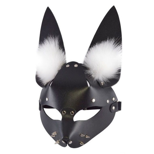 Черная маска  Зайка  с меховыми ушками (черный)