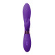 Фиолетовый вибратор Leyla с клиторальным отростком - 20,5 см. (фиолетовый)