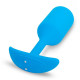 Голубая вибропробка для ношения B-vibe Snug Plug 3 - 12,4 см. (голубой)