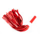 Красная плеть из натуральной кожи с белой меховой отделкой - 50 см. (красный с белым)
