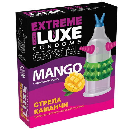 Стимулирующий презерватив  Стрела команчи  с ароматом ванили - 1 шт. (прозрачный)
