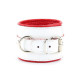 Бело-красные кожаные наручники  Медсестричка (белый с красным)