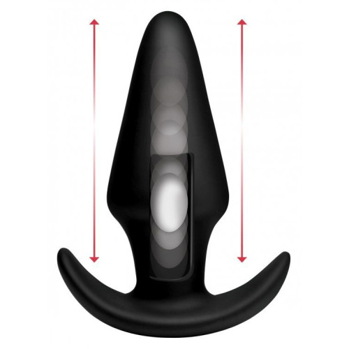 Черная анальная вибропробка Kinetic Thumping 7X Large Anal Plug - 13,3 см. (черный)