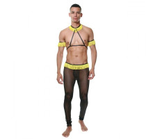 Мужской костюм «Танцор» с бахромой (черный с желтым|S-M)
