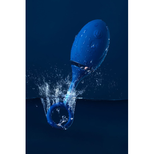 Синяя анальная вибровтулка OPlay Wave с пультом ДУ - 15,5 см. (синий)