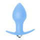 Голубая анальная вибропробка Bulb Anal Plug - 10 см. (голубой)