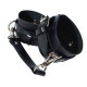 Черные кожаные наручники с соединением на карабинах (черный)