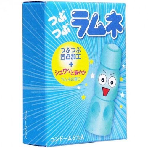 Презервативы Sagami Studded Lemonade с ароматом лимонада - 5 шт. (голубой)
