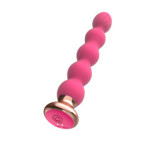 Розовый вибратор-ёлочка Mini Vibrator с пультом ДУ - 19 см. (розовый)