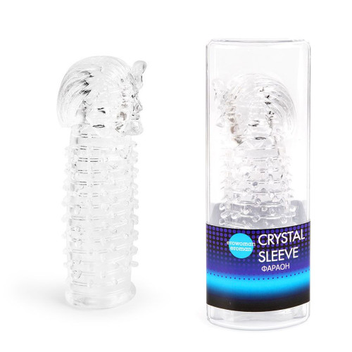 Закрытая прозрачная насадка на пенис Crystal Sleeve Faraon - 13,5 см. (прозрачный)