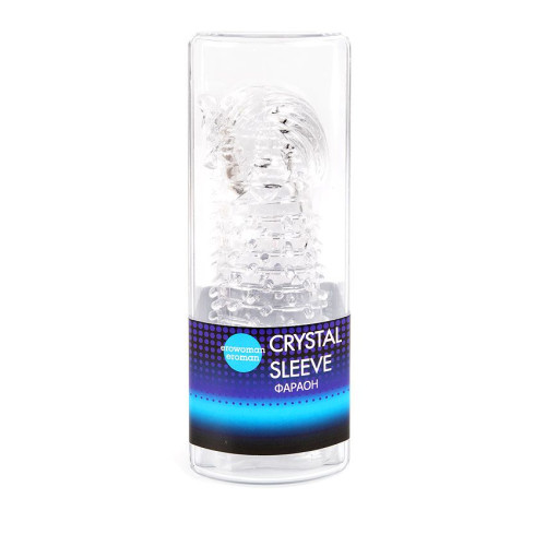 Закрытая прозрачная насадка на пенис Crystal Sleeve Faraon - 13,5 см. (прозрачный)