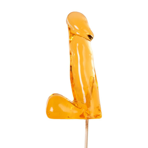 Оранжевый леденец в форме пениса со вкусом аморетто (оранжевый)