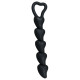 Чёрная анальная цепочка с звеньями-сердечками Black Velvet - 18,5 см. (черный)