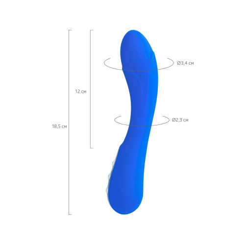 Нереалистичный синий вибратор BLURY - 18,5 см. (синий)