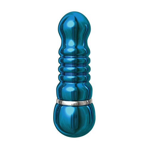 Голубой аллюминиевый вибратор BLUE SMALL - 7,5 см. (голубой)