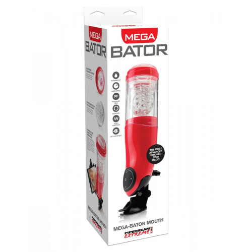 Автоматический мастурбатор-ротик с подсветкой Mega-Bator Mouth (красный)