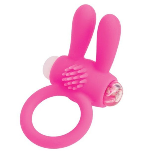 Розовое эрекционное виброкольцо A-toys с ушками (розовый)