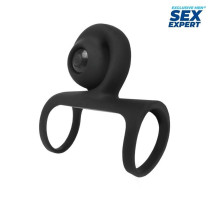 Черная вибронасадка на пенис Sex Expert (черный)