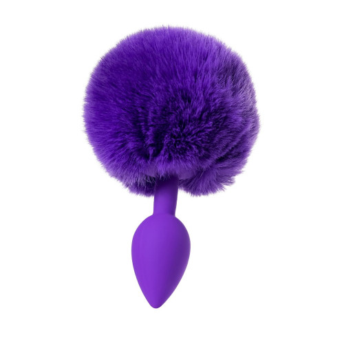 Фиолетовая анальная втулка Sweet bunny с фиолетовым пушистым хвостиком (фиолетовый)
