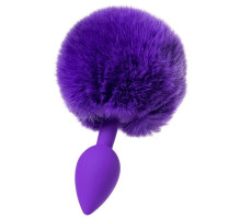 Фиолетовая анальная втулка Sweet bunny с фиолетовым пушистым хвостиком (фиолетовый)