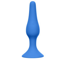 Синяя малая анальная пробка Slim Anal Plug Small - 10,5 см. (синий)