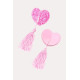 Нежные пэстис в форме сердец с розами и кисточками (розовый)