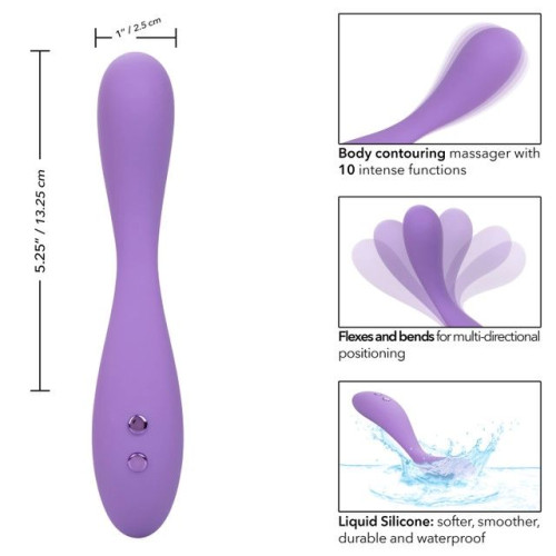 Фиолетовый ультрагибкий вибромассажер Demi (фиолетовый)