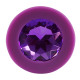 Фиолетовая анальная пробка с кристаллом - 8 см. (фиолетовый)
