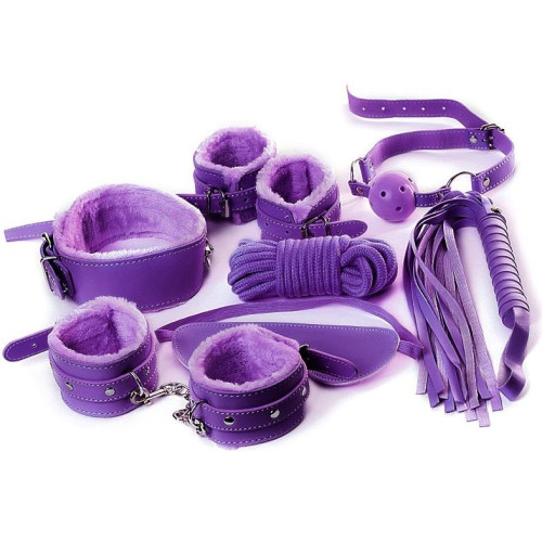Фиолетовый набор БДСМ «Накажи меня нежно» с карточками (фиолетовый)