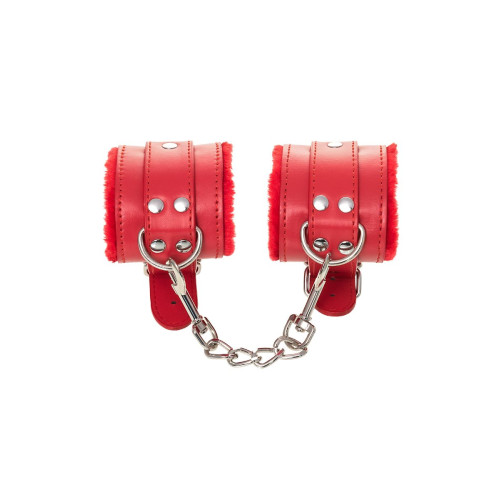 Красные наручники Anonymo из искусственной кожи (красный)
