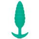 Зеленый ребристый анальный виброплаг Twist - 15,3 см. (зеленый)