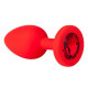 Красная анальная втулка с красным кристаллом - 7,3 см. (красный)