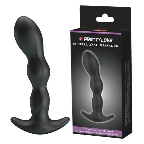 Черный анальный стимулятор простаты с вибрацией Special Anal Massager - 14,5 см. (черный)