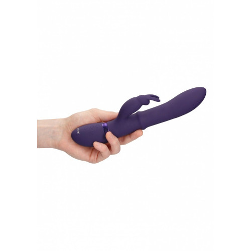 Фиолетовый вибратор-кролик Halo со стимулирующим кольцом - 24,5 см. (фиолетовый)