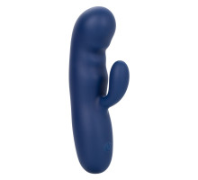 Синий вибромассажер-кролик Cashmere Silk Duo - 16,5 см. (синий)