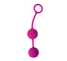 Ярко-розовые вагинальные шарики с ребрышками Cosmo (ярко-розовый)