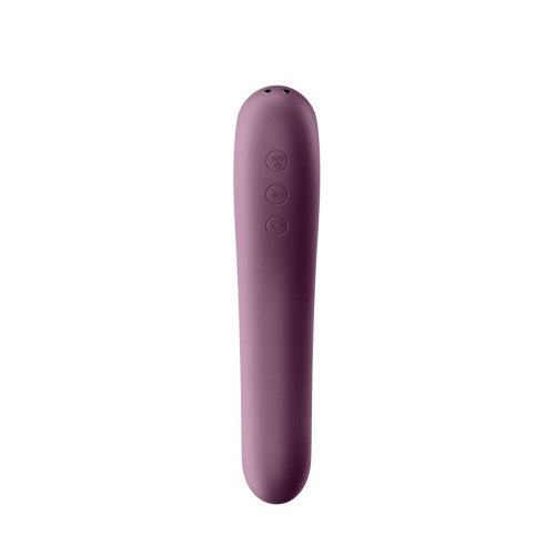Фиолетовый вибромассажер Dual Kiss с вакуумной стимуляцией (фиолетовый)
