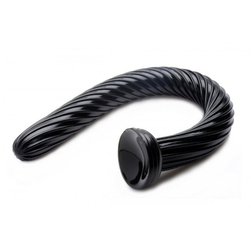 Большой анальный стимулятор-змея Hosed 19 Inch Spiral Anal Snake - 50,8 см. (черный)