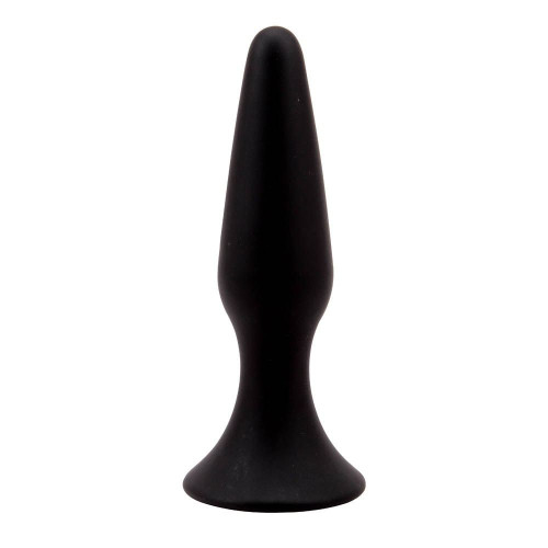 Черная анальная пробка L Silicone Plug - 12,8 см. (черный)