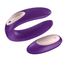 Фиолетовый вибратор для пар Satisfyer Double Plus Remote с пультом ДУ (фиолетовый)