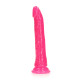 Розовый люминесцентный фаллоимитатор на присоске - 25 см. (розовый)