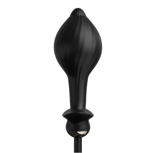 Черная надувная анальная вибропробка Auto-Throb - 13 см. (черный)