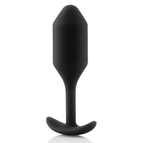 Чёрная пробка для ношения B-vibe Snug Plug 2 - 11,4 см. (черный)